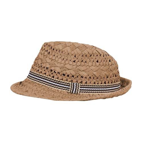 PURFUN Kids Short Brim Fedora Hat Girls Boys Jazz Trilby Hat Anti-UV UPF 50+ Travel Beach Panama Hat Straw Hats for 2-6 Yrs4