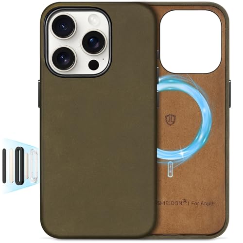 Coque en cuir iPhone 16 Pro Shieldon pour vos déplacements pro et quotidiens