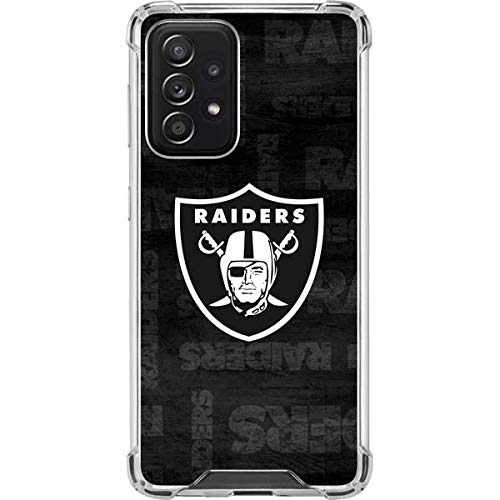 Skinit Clear Phone Case Compatible with Galaxy A52 5G - Officially Licensed NFL Las Vegas Raiders Black & White Design