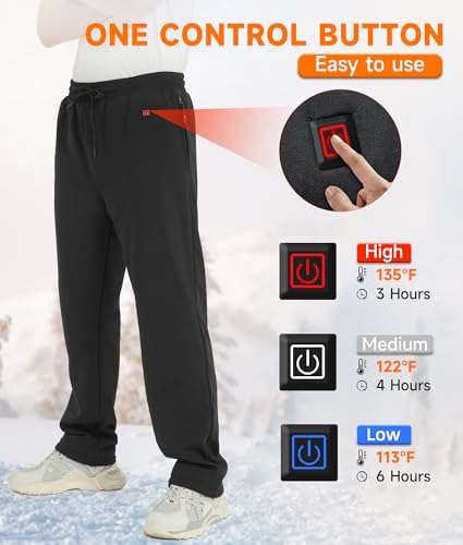 FERNIDA Heated Pants for Women & Men with 10000mAh Battery Fleece-Lined Thick Electric Heated Pants for Daily Wear Leg Warmth4