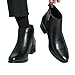 Men's Classic Polished Leather Side Zip Chelsea Ankle Boots Pointed Toe Slip-On Warm Comfortable Waterproof Chukka Boots Fashion Low Heel Business Dress Chelsea Boots (black, Adult, Men, 11.5, Numeric, US Footwear Size System, Medium)