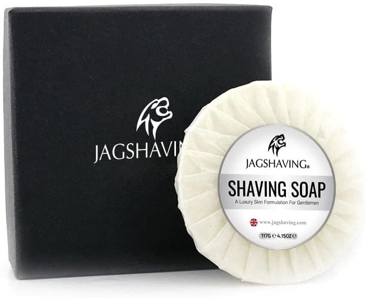 Jag Shaving Jabón de afeitar para hombres – Jabón de afeitar cremoso para una rica espuma – Jabón de afeitar hidratante para rellenar para el afeitado tradicional Adecuado para todo tipo de piel