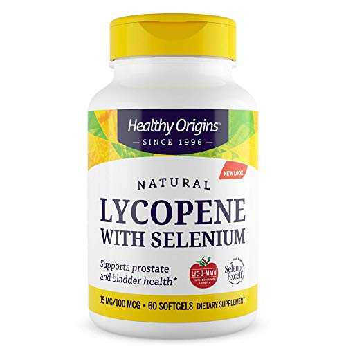 Healthy Origins LYC-O-Mato Plus Seleno Excel Gels, 15 Mg, 100 Mcg, 60 Count
