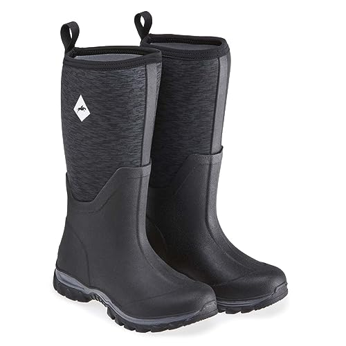 Harry Hall Neoprene Wellington - Durable Womens Outdoor Mud Boot with Snug-Fit Easy to Clean Perfect for Horse Owners - Comfortable & True to Size - Black - 6