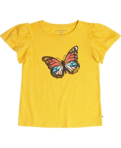 Image of Lucky Brand Girl's Short Sleeve Graphic T-Shirt, Tagless Cotton Tee with Fun Designs