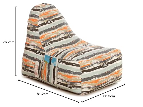 Image of Style Homez Hackey Cotton Canvas Stripes Printed Bean Bag XXL Size Filled with Beans Fillers