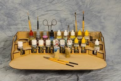 GameCraft Miniatures Painting Station Fully Assembled - 26mm, for Vallejo and Army Painter Style Dropper Bottles