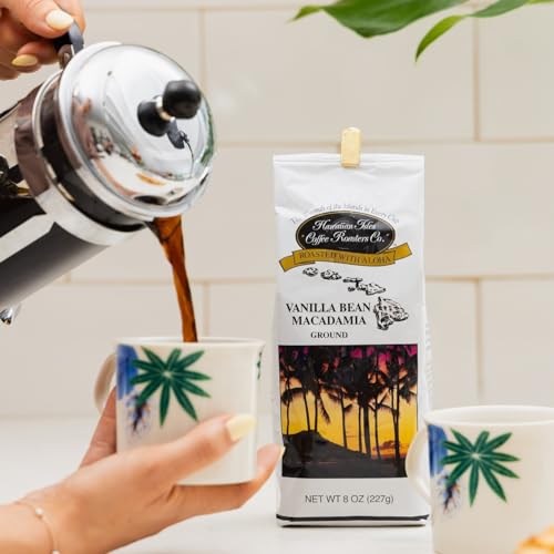 Hawaiian Isles Coffee Roasters Co. 466140 Hawaiian Isles Coffee Vanilla Bean Macadamia Flavored, Light Roast Ground Coffee, Roasted With Aloha thumb #2
