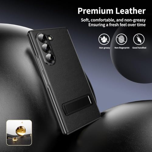 Image of TechTrendz for Samsung Galaxy Z Fold 8 Ultra Magnetic Flip Folding Case, Multi-Angle Bracket, Full Body Hinge Protective Slim Cover, Luxury Business Leather Cover for Fold 8 Ultra Back Cover (Black)