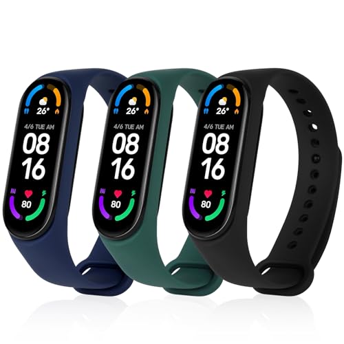 Ainiv Correa Mi Band, Correa Compatible con Pulsera Xiaomi Mi Band 5/6/7/4/3, Suave Silicona Nailon Acero Inoxidable Correa...