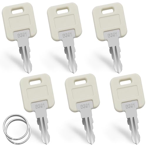 Image of 6 Pcs G391 RV Keys, Camper Key G391 - Stainless Steel Camper & RV Replacement Keys with 2 Keyrings - Universal Key for Trailer, Storage Locks, Globally Link Standard Door Lock Compatible