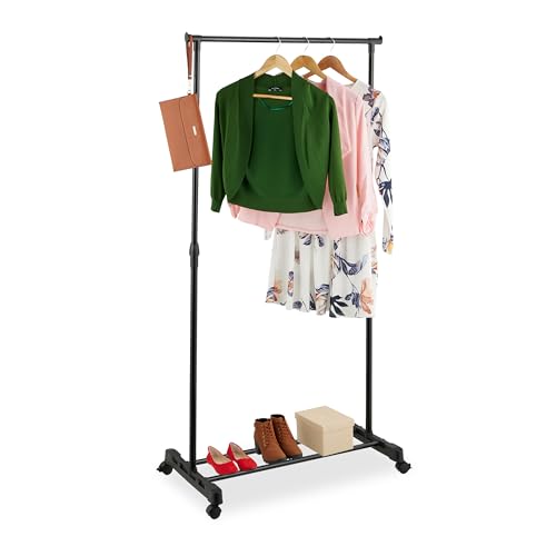 Relaxed Rack Relaxdays Rack on Wheels, Metal, Height-Adjustable, 94-161×75.5×42.5 cm ...