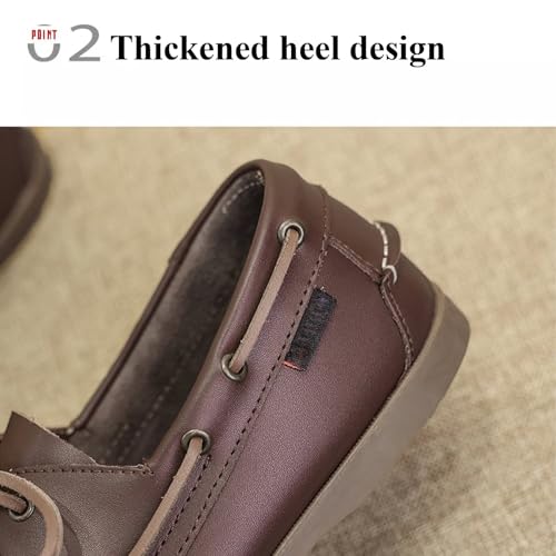 Mnplciea Men's Fashionable Walking Shoes, Boat Shoes, Non-Slip Loafers, Leather Shoes, Versatile Suitable for Walking, Sports, Work Outdoor Activities Camping.3