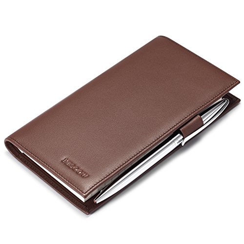 Image of HISCOW Soft Leather Checkbook Cover & Card Holder with Divider - Italian Calfskin, Brown, One Size, Contemporary