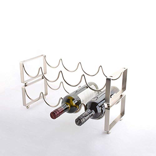Soporte para 4 botellas de vino color plata miniatura 2