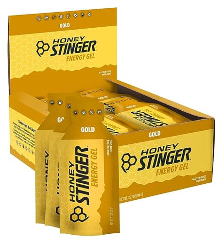 Honey Stinger Gold Energy Gel | Gluten Free & Caffeine Free | for Exercise, Running and Performance | Sports Nutrition for Home & Gym, Pre and Mid Workout | 24 Pack, 26.4 Ounce