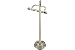 Moen Stockton Brushed Nickel Freestanding Single Roll Pivoting Toilet Paper Holder