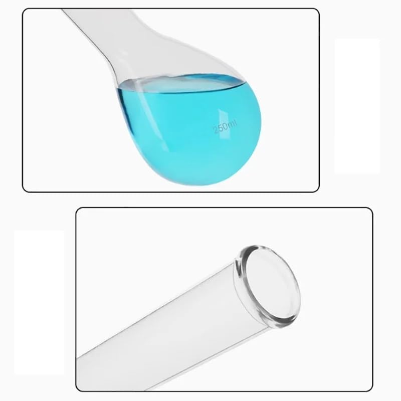 Kolba ze szkła borokrzemowego o wysokiej zawartośc Kolba laboratoryjna z płaskim dnem i długą szyją ze szkła borokrzemowego 50-1000 mL(250ml)