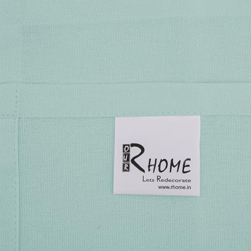 Image of R home Solid Cotton Table Napkins, Soft Cloth Napkins for Dining Table, Reusable & Washable, Ideal for Formal Dining, Cocktail Nights, Weddings, Home Bar & Table Decor (6, Sky Blue)