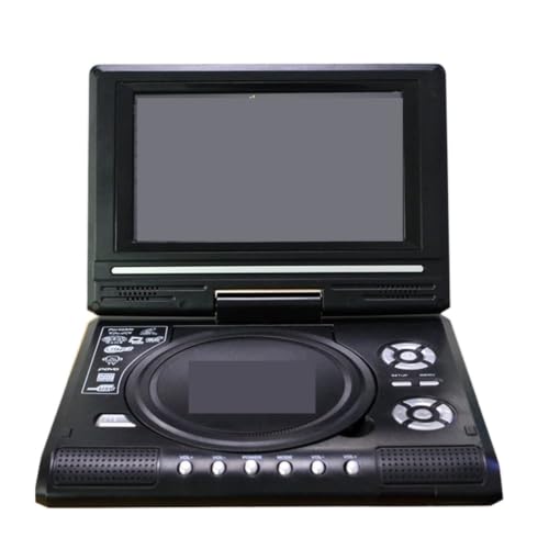 Reproductor de DVD portátil con pantalla LCD giratoria HD de 7.8 pulgadas, función de mini TV, reproductor de DVD/VCD/CD/MP3, soporte para tarjetas USB y SD, entrada/salida AV, batería recargable