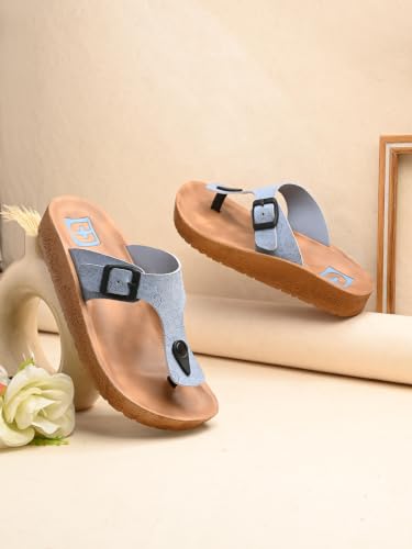 Image of DOCTOR HEALTH SUPER SOFT Women's Orthopedic Toe Ring Sandals | Adjustable Buckle Comfort Slippers | Soft Cushioned Footbed | Lightweight Anti-Skid Casual Flip Flops for Everyday Wear
