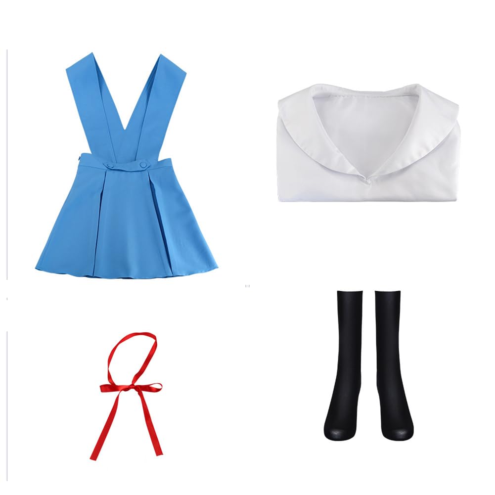 Anime Rei Ayanami Cosplay Kostüm für Frauen Rei Ayanami Schuluniform Mädchen Cosplay Rock Kleid Outfits Halloween Party Dress Up Anzug