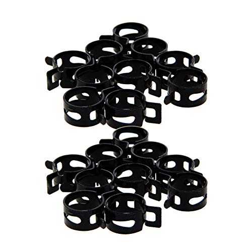 MroMax Steel Band Clamp 19mm for Fuel Line Silicone Hose Tube Spring Clips Clamp Black Manganese Steel 20Pcs