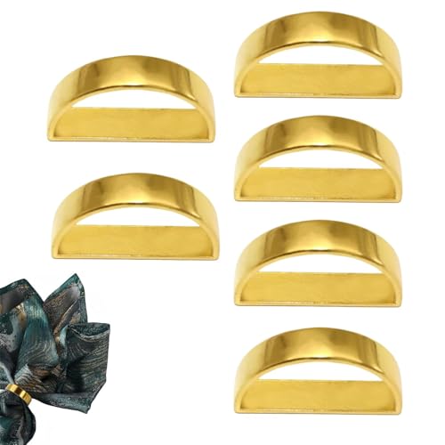 Anillos de napa, hebillas decorativas para pañuelos, diseño moderno de media circular, construcción de metal, decoración elegante para cenas y bodas, 1,1 x 1,97 pulgadas