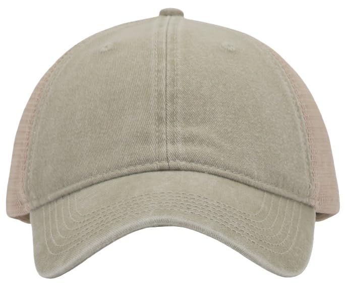 Image of Vintage Washed Snapback Baseball Hat for Men Women, Unstructured Cotton Crown /Soft Mesh /Flexible Visor /Foldbale for Pocket
