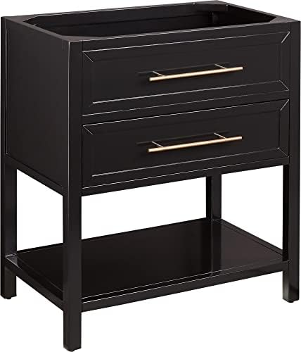 Signature Hardware 457682 Robertson 30" Mahogany Hardwood Single Vanity Cabinet - Black - Black