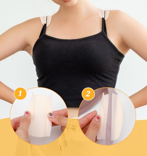 12PCS Silicone Bra Strap Cushion - Anti Slip Bra Strap Holders For Slipping - Keep Bra Straps From Slipping For Women, 3 Colors Universal Fit