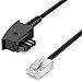 Produktbild deleyCON 3,0m Routerkabel TAE-F auf RJ45 (8P2C) Anschlusskabel Kompatibel mit DSL ADSL VDSL Fritzbox Internet Router an Telefondose TAE - Schwarz