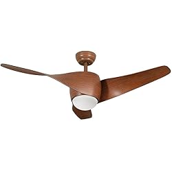 Ventilador Con Mando Carrefour M Ledme - Ventilador de Techo con luz Led Fanton Madera con luz y Mando a Distancia, Bajo consumo, motor DC, 8 velocidades,Silencioso,3 Aspas, modo invierno-verano, LM8081