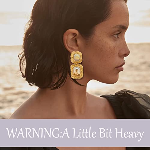 Vintage Rhinestone Statement Earrings Formal Crystal Drop Dangle Earrings Evening Prom Pageant Earrings for Women2