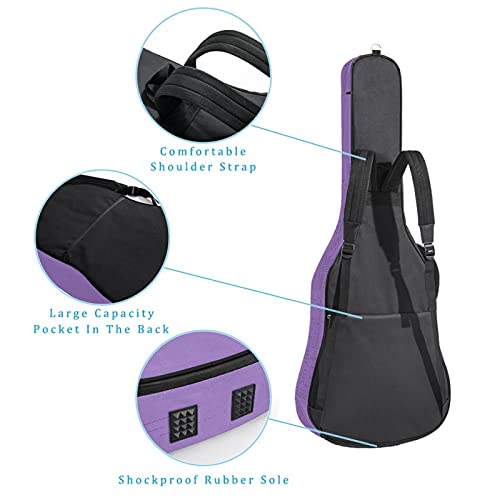 Guitar Bag Pure Purple Color Electric Guitar Gig Bag 40 41 Inch Classical Guitar Bag Bass Ukulele Bag With Carry Handle And Shoulder Strap For Boys Girls 42.9X16.9X4.7 In #TOP2