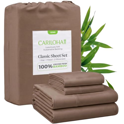 Cariloha Classic 100% Organic Bamboo Viscose Sheets - 4-Piece...
