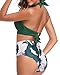 Tempt Me Women's Vintage Swimsuits Green Retro Halter Ruched High Waist Bikini...