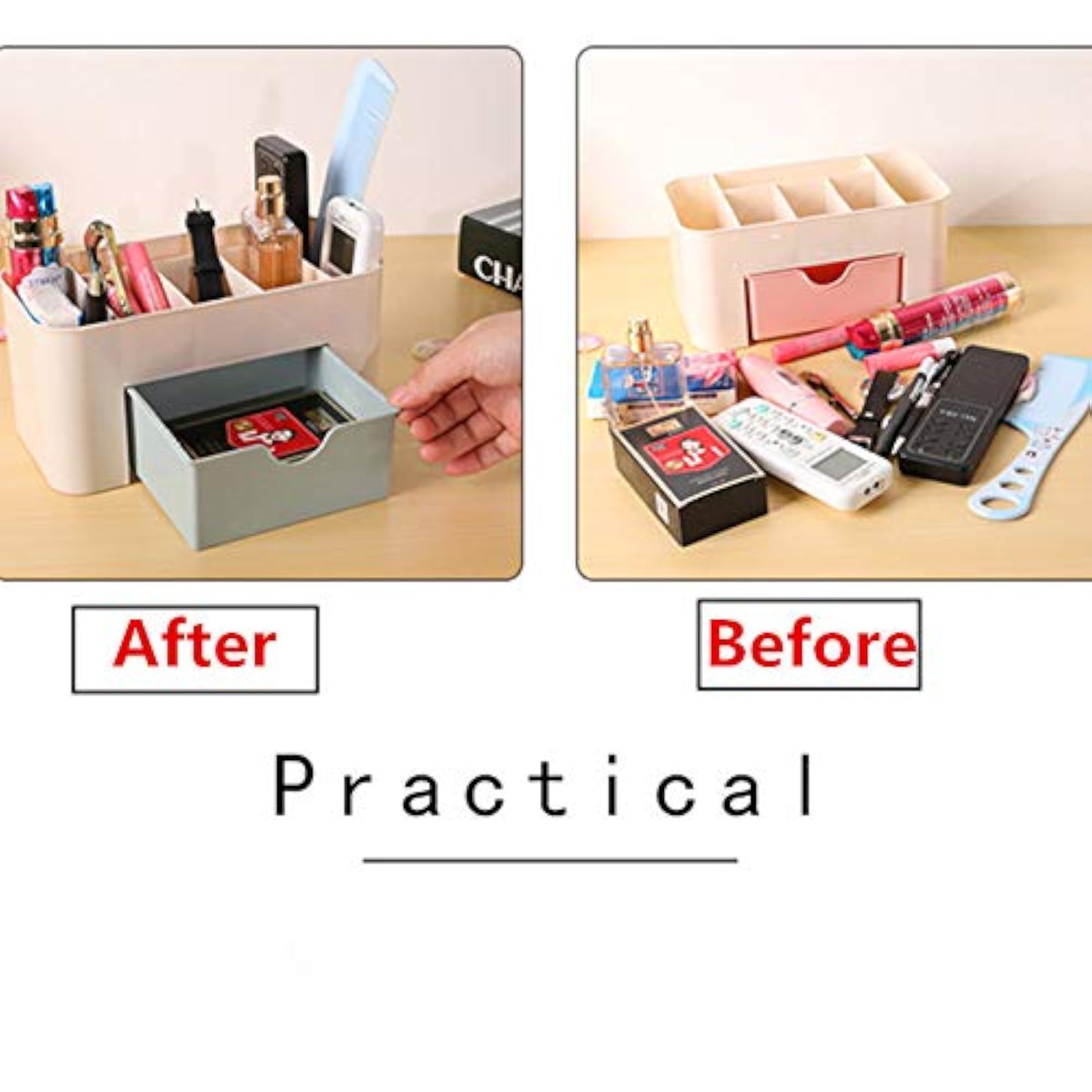 Large Capacity Makeup Organizer with Drawers, Cosmetic Storage Box