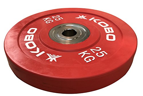 Image of Kobo 5 Kg (51 mm) Bumper Plates Competition Level Olympic Barbell Bar Weight Plate with Machined Steel Collar Elite (Imported) - Sold in Pairs