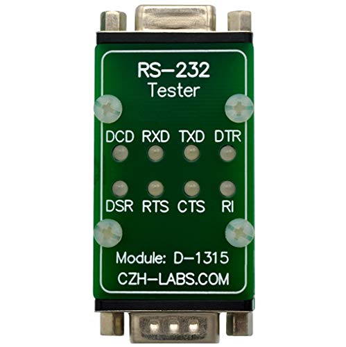 Módulo comprobador RS232 con luces LED y conectores DB9 macho a hembra