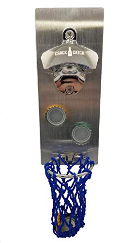 CracknCatch Magnetic Bottle Opener for Refrigerator with Hoop and Magnet Cap Catcher