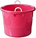 HOMZ 2-Pack Utility Tub, Large Plastic Storage Bucket with Rope Handles, 18 Gallon, Pink - Portable Indoor and Outdoor Buckets for Kitchen, Laundry, Garden, Bathroom, and Garage Organization