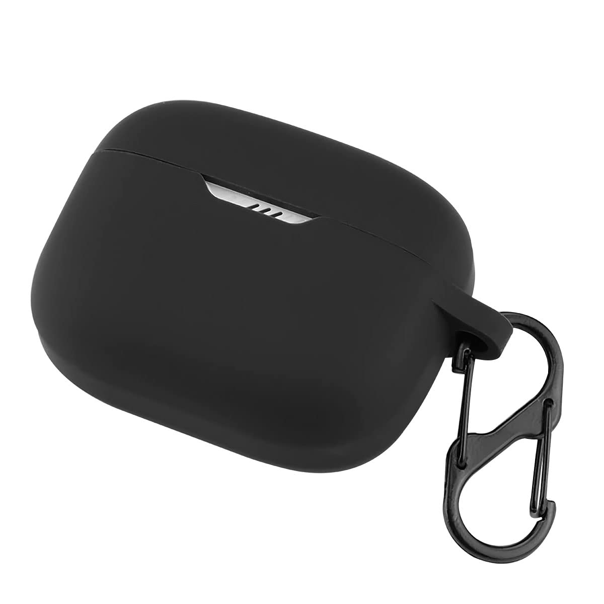 KACA Protective Shockproof Silicone Cover Case with Buckle Compatible with Jbl Tune 130Nc TWS Earbuds(Black)