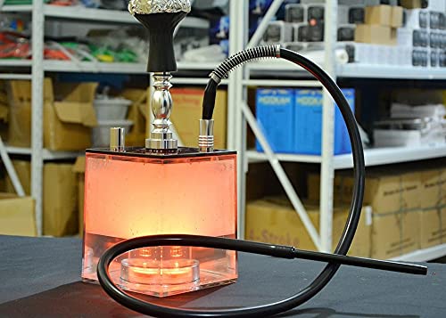 Shisha Hakenhukas Set Acryl Square Hukahn-Kunststoffschlauch Kieselgel-Schlauch Wiederverwendbarer Huka – Bild 8