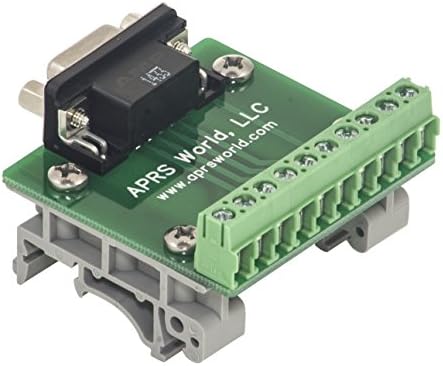 DB9 Female Breakout Board to Screw Terminals, with DIN Rail Clips