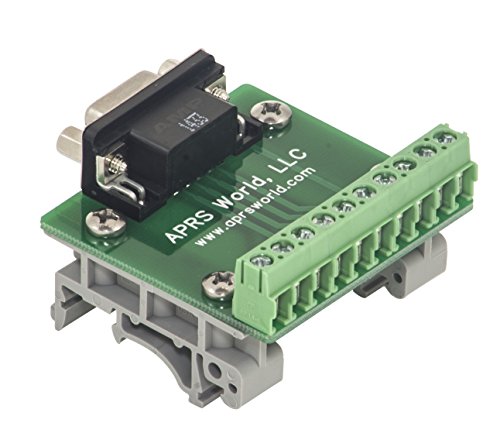 DB9 Female Breakout Board to Screw Terminals, with DIN Rail Clips