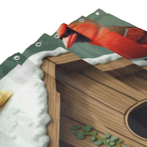 Rideau de douche oiseau cardinal 152x183cm opaque moderne