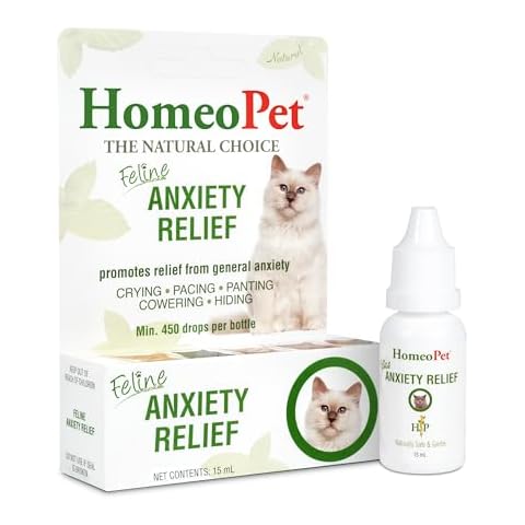 HomeoPet Feline Anxiety Relief, Natural Stress and Anxiety Support, Anxiety Supplement for Cats, 15 Milliliters Cover