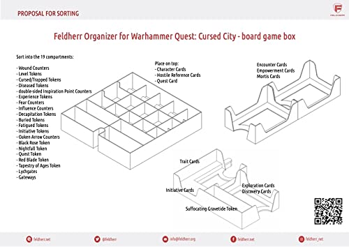 Feldherr Organizer Für Warhammer Quest: Die Verfluchte Stadt – Kunststoff-Inserts Für Karten & Tokens