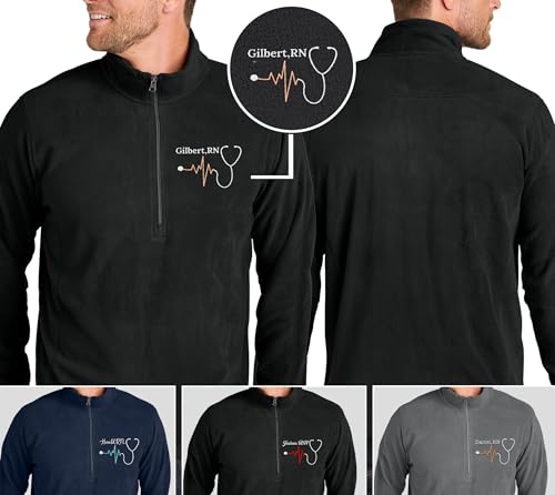 NACRE APPAREL Custom Nurse Microfleece Women Men Jacket Personalized Stethoscope Fleece Pullover2